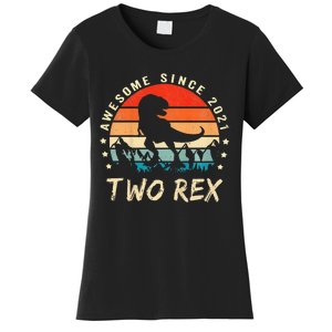 Two Rex 2nd Birthday Gift Second Dinosaur 2 Year Old Women's T-Shirt