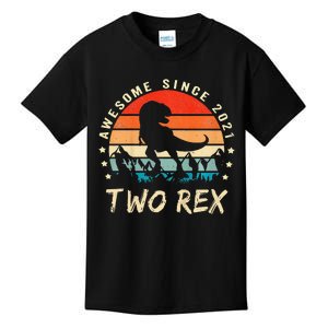 Two Rex 2nd Birthday Gift Second Dinosaur 2 Year Old Kids T-Shirt