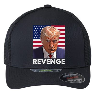 Trump Revenge 2024 Flag Presidential Campaign Flexfit Unipanel Trucker Cap