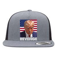 Trump Revenge 2024 Flag Presidential Campaign Flat Bill Trucker Hat