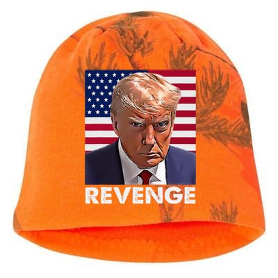 Trump Revenge 2024 Flag Presidential Campaign Kati - Camo Knit Beanie