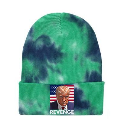 Trump Revenge 2024 Flag Presidential Campaign Tie Dye 12in Knit Beanie