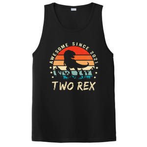 Two Rex 2nd Birthday Gift Second Dinosaur 2 Year Old Cute PosiCharge Competitor Tank