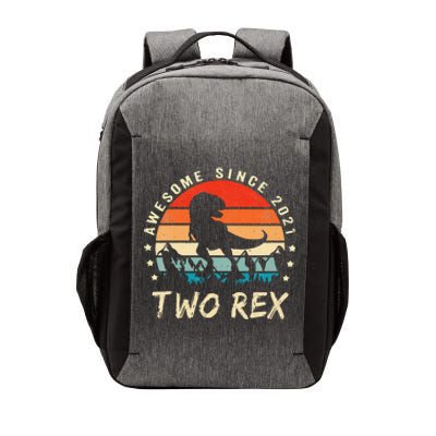 Two Rex 2nd Birthday Gift Second Dinosaur 2 Year Old Cute Vector Backpack