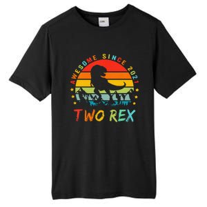 Two Rex 2nd Birthday Gift Second Dinosaur 2 Year Old Tall Fusion ChromaSoft Performance T-Shirt