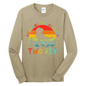 Two Rex 2nd Birthday Gift Second Dinosaur 2 Year Old Tall Long Sleeve T-Shirt