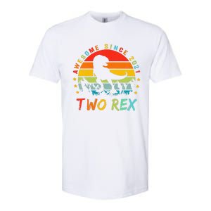 Two Rex 2nd Birthday Gift Second Dinosaur 2 Year Old Softstyle CVC T-Shirt