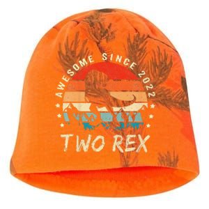 Two Rex 2nd Birthday Gift Second Dinosaur 2 Year Old Kati - Camo Knit Beanie