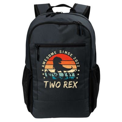 Two Rex 2nd Birthday Gift Second Dinosaur 2 Year Old Daily Commute Backpack