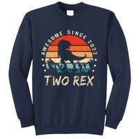 Two Rex 2nd Birthday Gift Second Dinosaur 2 Year Old Sweatshirt