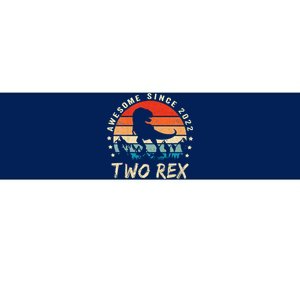 Two Rex 2nd Birthday Gift Second Dinosaur 2 Year Old Bumper Sticker