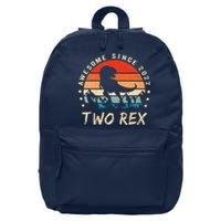 Two Rex 2nd Birthday Gift Second Dinosaur 2 Year Old 16 in Basic Backpack