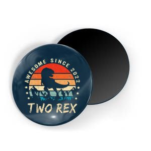 Two Rex 2nd Birthday Gift Second Dinosaur 2 Year Old Magnet