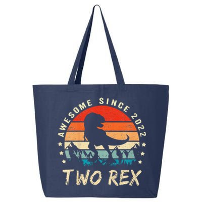 Two Rex 2nd Birthday Gift Second Dinosaur 2 Year Old 25L Jumbo Tote