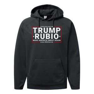 Trump Rubio 2024 Make America Great Again Performance Fleece Hoodie