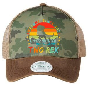 Two Rex 2nd Birthday Gift Second Dinosaur 2 Year Old Legacy Tie Dye Trucker Hat