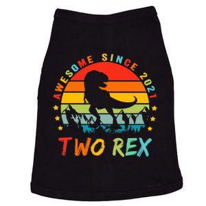 Two Rex 2nd Birthday Gift Second Dinosaur 2 Year Old Doggie Tank