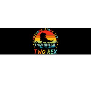 Two Rex 2nd Birthday Gift Second Dinosaur 2 Year Old Bumper Sticker