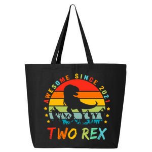 Two Rex 2nd Birthday Gift Second Dinosaur 2 Year Old 25L Jumbo Tote