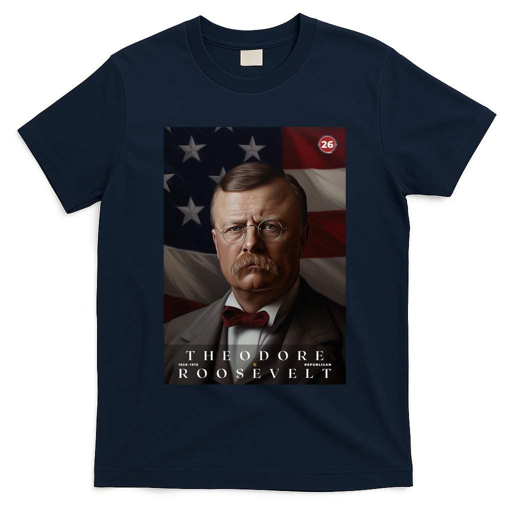 Theodore Roosevelt 26th President Of The United States Portrait T-Shirt
