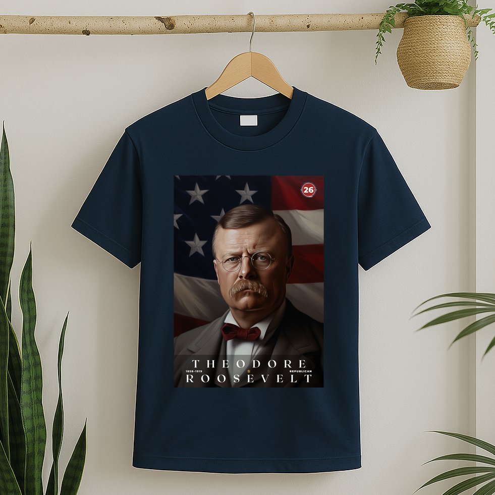 Theodore Roosevelt 26th President Of The United States Portrait T-Shirt