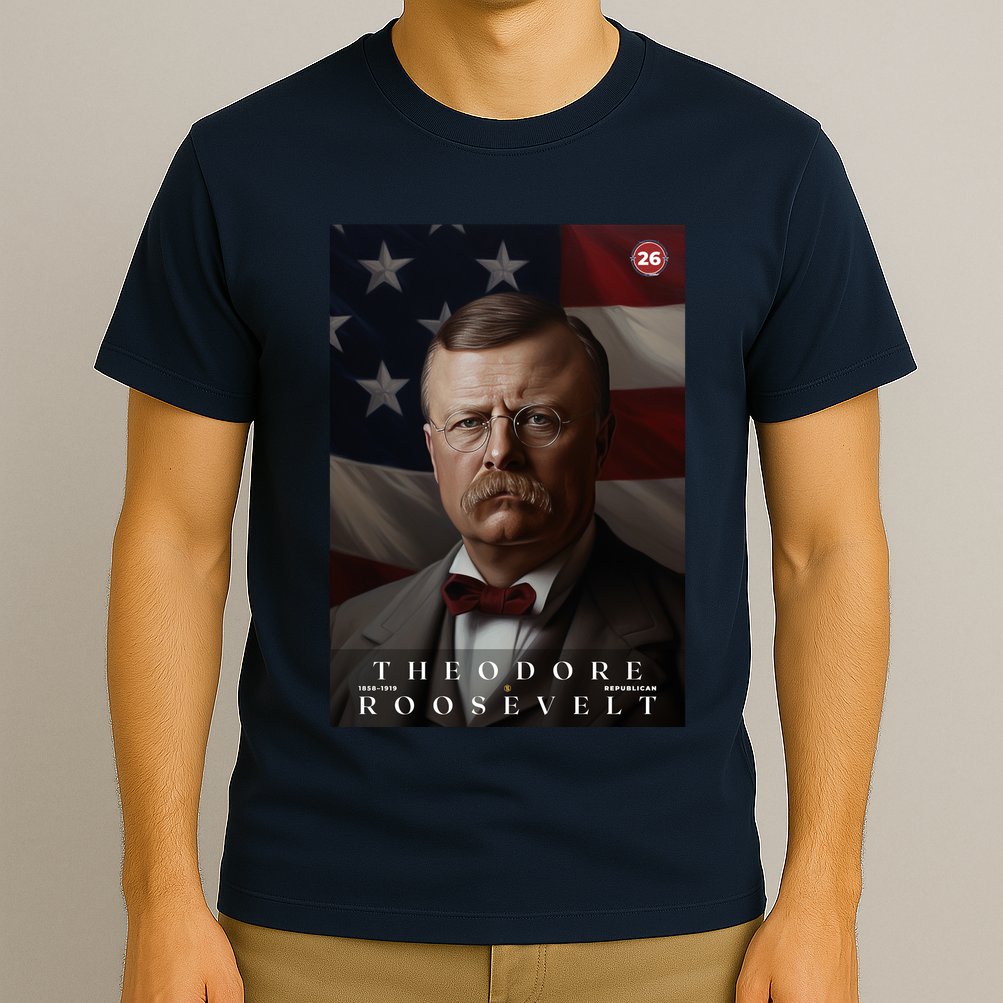 Theodore Roosevelt 26th President Of The United States Portrait T-Shirt
