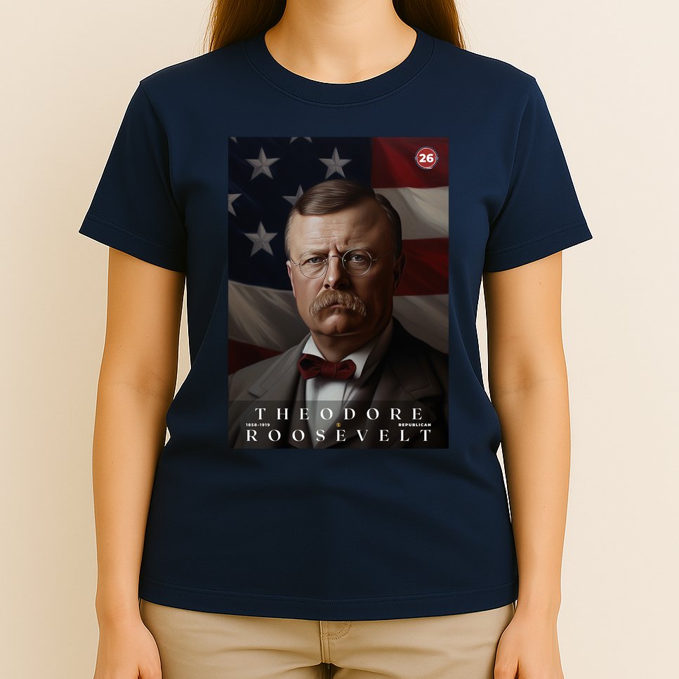 Theodore Roosevelt 26th President Of The United States Portrait T-Shirt