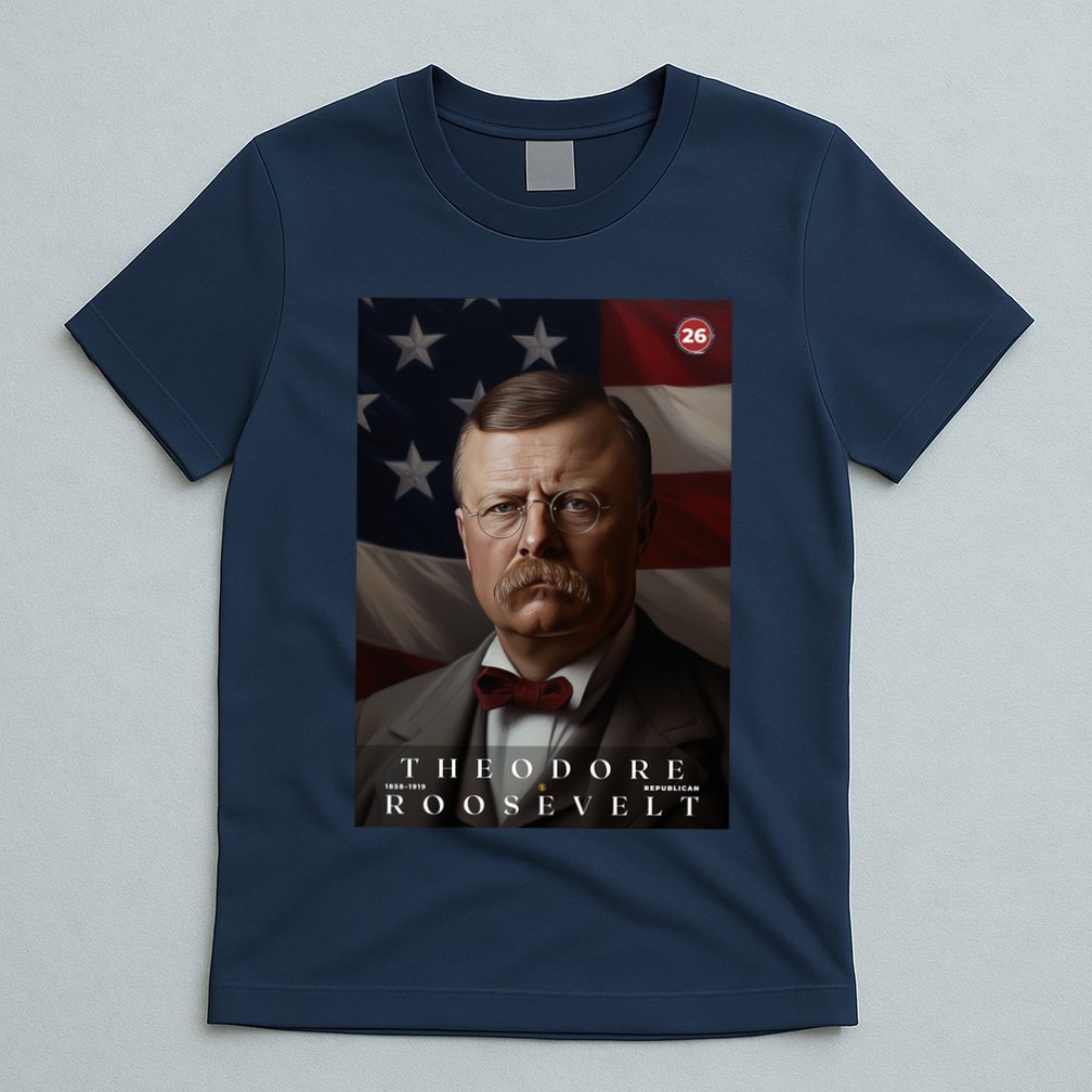 Theodore Roosevelt 26th President Of The United States Portrait T-Shirt