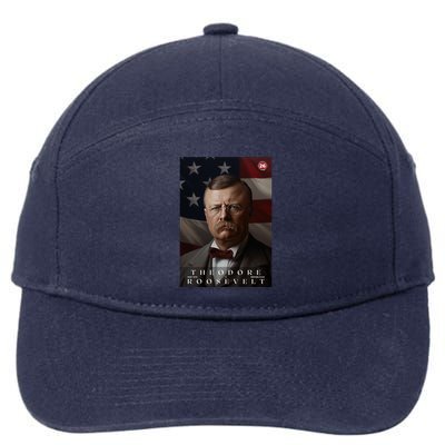 Theodore Roosevelt 26th President Of The United States Portrait 7-Panel Snapback Hat