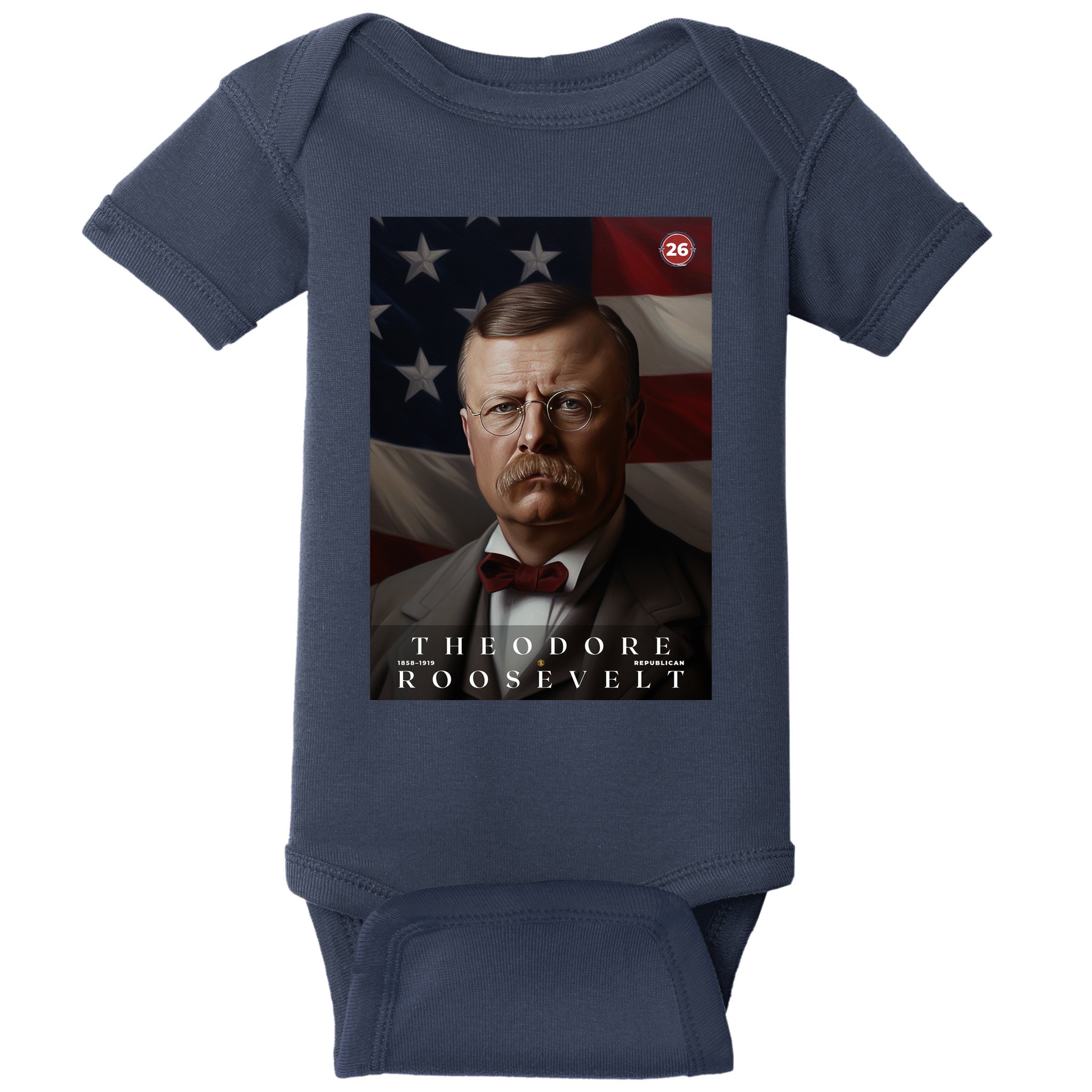Theodore Roosevelt 26th President Of The United States Portrait Baby Bodysuit