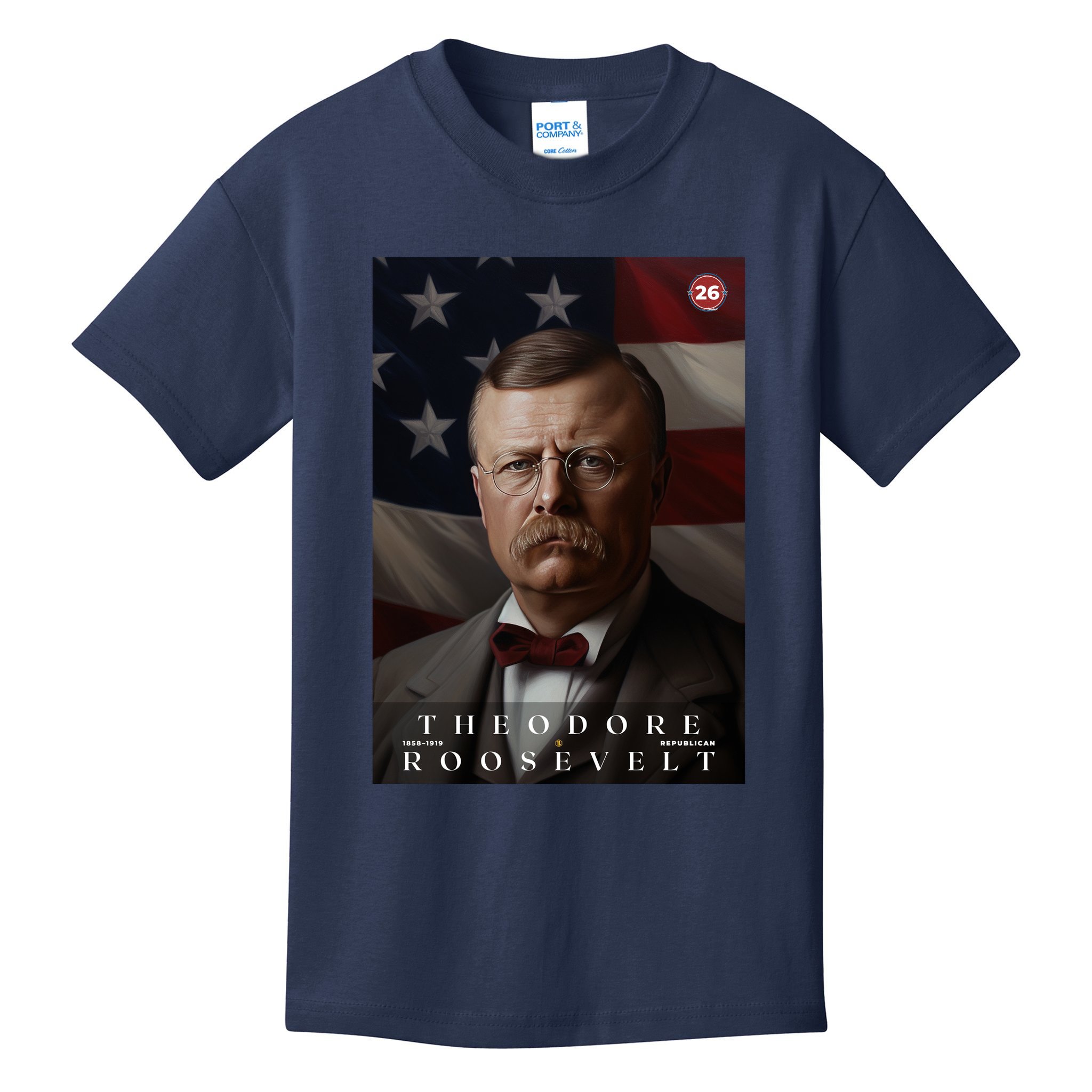Theodore Roosevelt 26th President Of The United States Portrait Kids T-Shirt