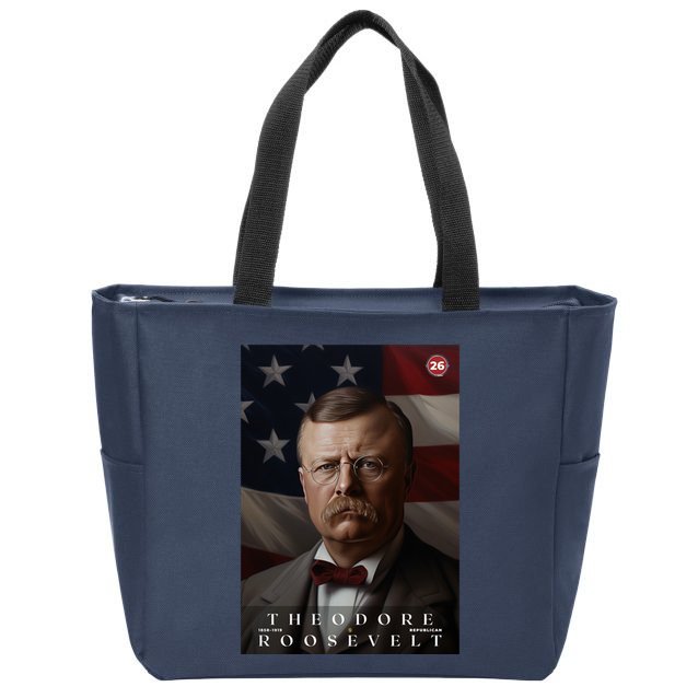 Theodore Roosevelt 26th President Of The United States Portrait Zip Tote Bag
