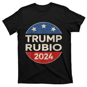 Trump Rubio 2024 Retro Button Vice President Vp Election T-Shirt