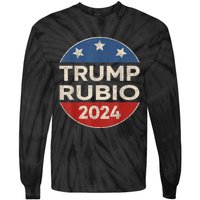 Trump Rubio 2024 Retro Button Vice President Vp Election Tie-Dye Long Sleeve Shirt