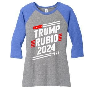 Trump Rubio 2024 Election Donald Trump Rubio 2024 Gift Women's Tri-Blend 3/4-Sleeve Raglan Shirt