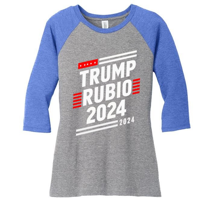 Trump Rubio 2024 Election Donald Trump Rubio 2024 Gift Women's Tri-Blend 3/4-Sleeve Raglan Shirt