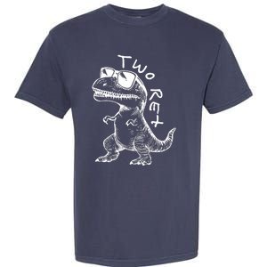 Two Rex 2nd Birthday Gifts Second Dinosaur Boy 2 Years Old Garment-Dyed Heavyweight T-Shirt