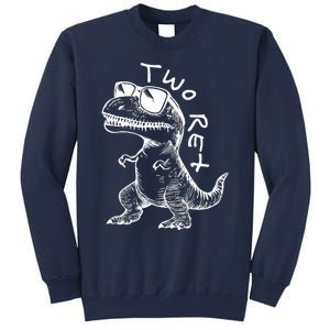 Two Rex 2nd Birthday Gifts Second Dinosaur Boy 2 Years Old Sweatshirt