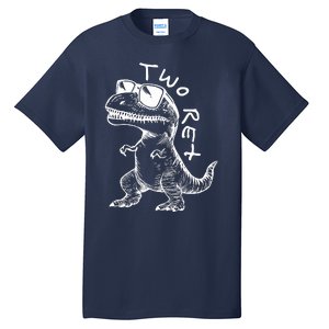 Two Rex 2nd Birthday Gifts Second Dinosaur Boy 2 Years Old Tall T-Shirt