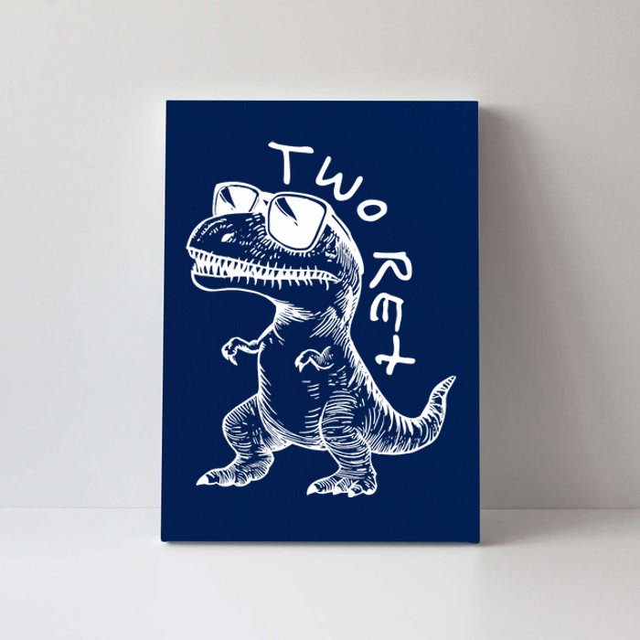 Two Rex 2nd Birthday Gifts Second Dinosaur Boy 2 Years Old Canvas