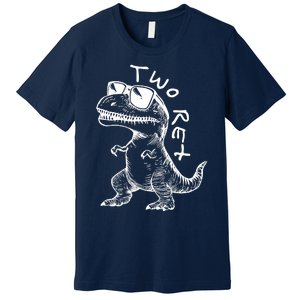 Two Rex 2nd Birthday Gifts Second Dinosaur Boy 2 Years Old Premium T-Shirt