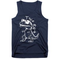 Two Rex 2nd Birthday Gifts Second Dinosaur Boy 2 Years Old Tank Top