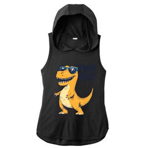 Two Rex 2nd Birthday Gifts Second Dinosaur Boy 2 Years Old Ladies PosiCharge Tri-Blend Wicking Draft Hoodie Tank