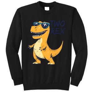 Two Rex 2nd Birthday Gifts Second Dinosaur Boy 2 Years Old Sweatshirt