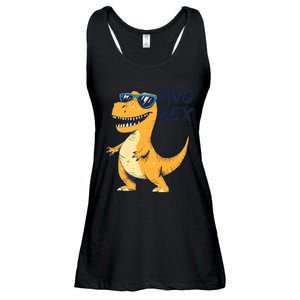 Two Rex 2nd Birthday Gifts Second Dinosaur Boy 2 Years Old Ladies Essential Flowy Tank