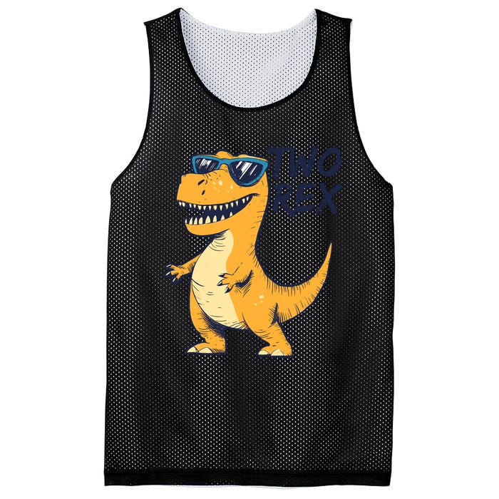 Two Rex 2nd Birthday Gifts Second Dinosaur Boy 2 Years Old Mesh Reversible Basketball Jersey Tank