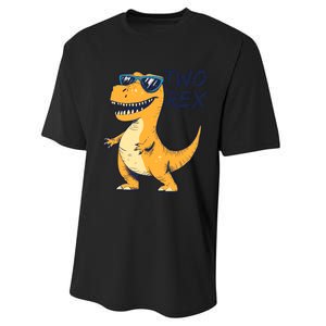 Two Rex 2nd Birthday Gifts Second Dinosaur Boy 2 Years Old Performance Sprint T-Shirt