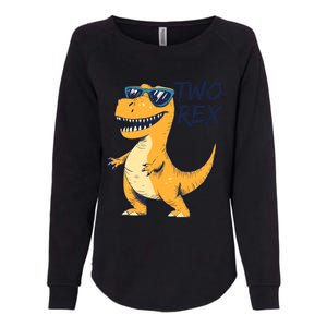 Two Rex 2nd Birthday Gifts Second Dinosaur Boy 2 Years Old Womens California Wash Sweatshirt