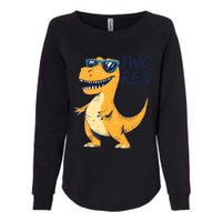 Two Rex 2nd Birthday Gifts Second Dinosaur Boy 2 Years Old Womens California Wash Sweatshirt