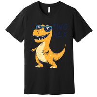 Two Rex 2nd Birthday Gifts Second Dinosaur Boy 2 Years Old Premium T-Shirt